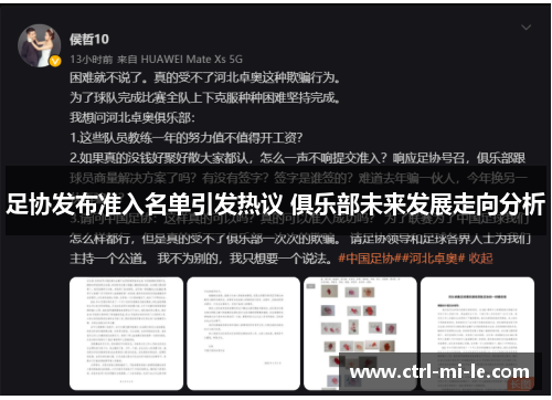 足协发布准入名单引发热议 俱乐部未来发展走向分析